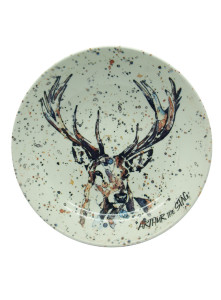 Contemporary Christmas pasta bowl featuring a stag