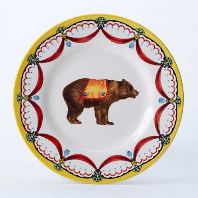 Circus bear side plate, part of the Royal Stafford Circus Collection