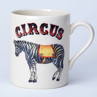 Zebra circus mug made in Staffordshire, England