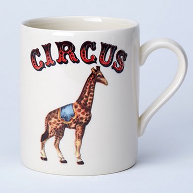 Giraffe circus mug made in Staffordshire, England