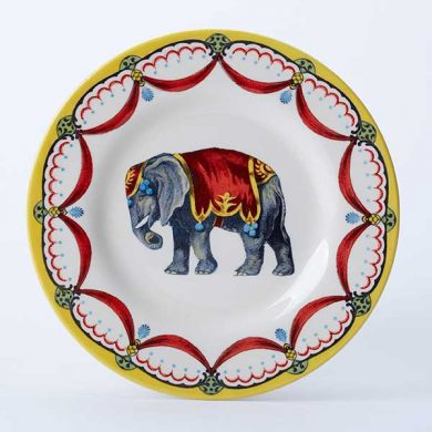 Circus elephant side plate, part of the Royal Stafford Circus Collection