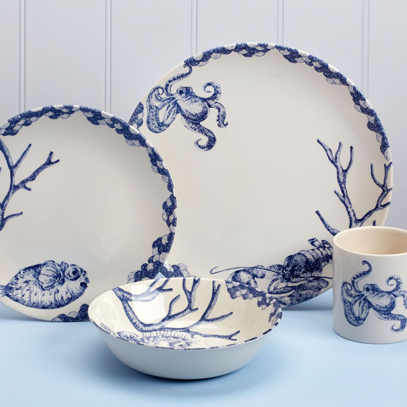 Ocean blue dinner set collection by Royal Stafford