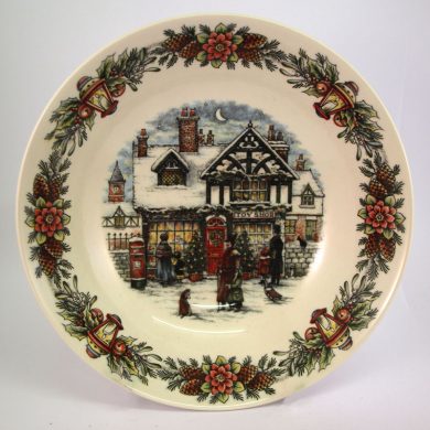 christmas toy shop side plate